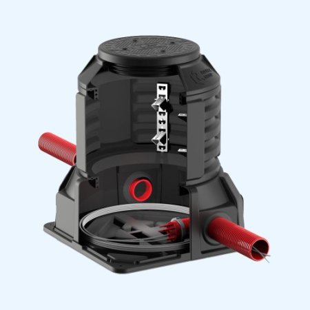 КОД 2 H1100 Колодец оперативного доступа с крышкой D 560 мм с подготовкой к установке кабельных стоек AK11010103 Полимер